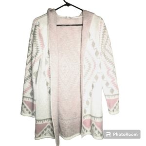 Knitted Long Hooded Cardigan